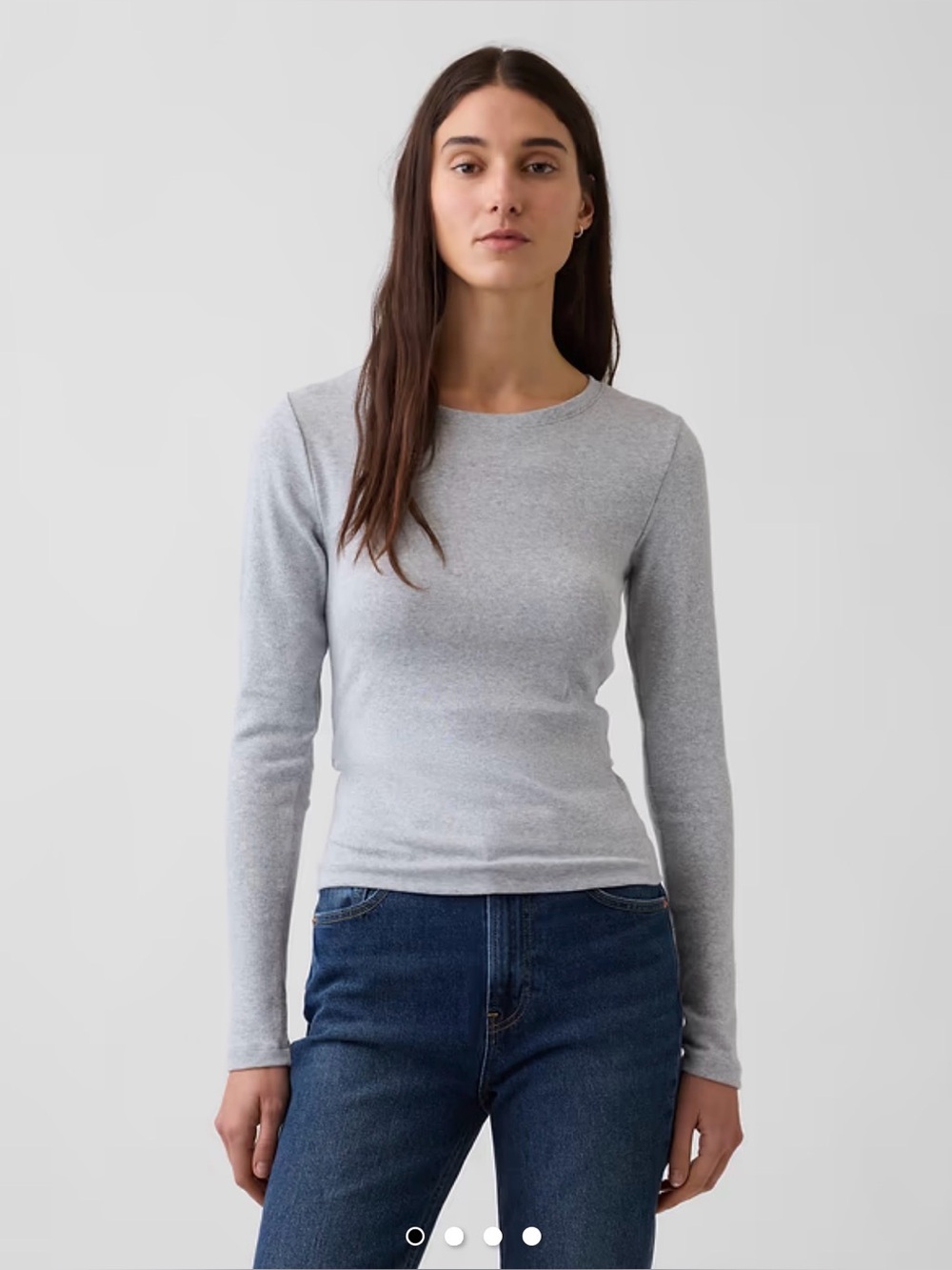 GAP Modern Crewneck T-Shirt in Light Heather Grey Size Small